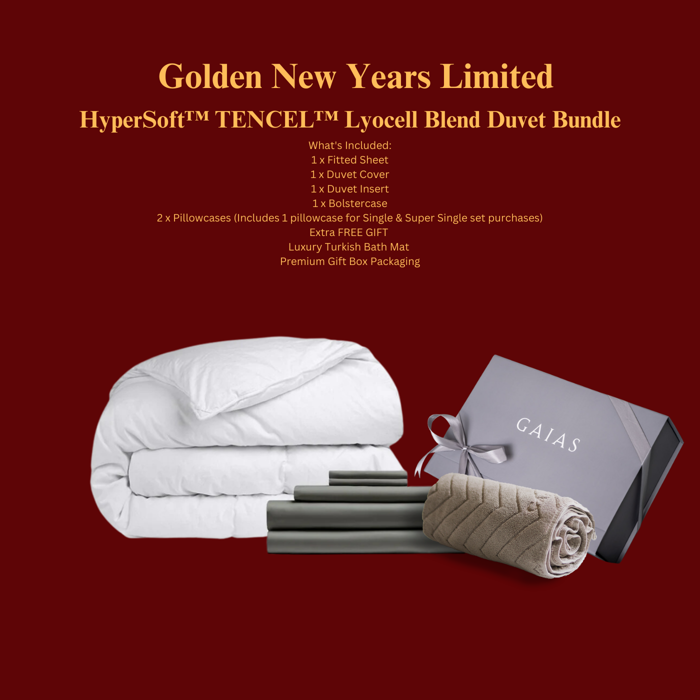 Golden New Years | HyperSoft™ TENCEL™ Lyocell Blend Duvet Bundle