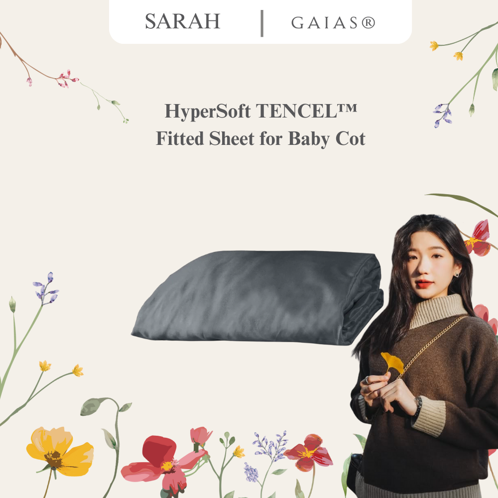 Sarah x Gaias ｜HyperSoft TENCEL™ Fitted Sheet for Baby Cot