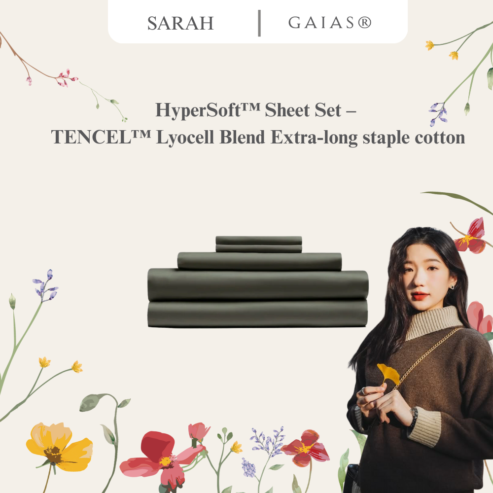 Sarah x Gaias  | HyperSoft™ Sheet Set – TENCEL™ Lyocell Blend Extra-long staple cotton