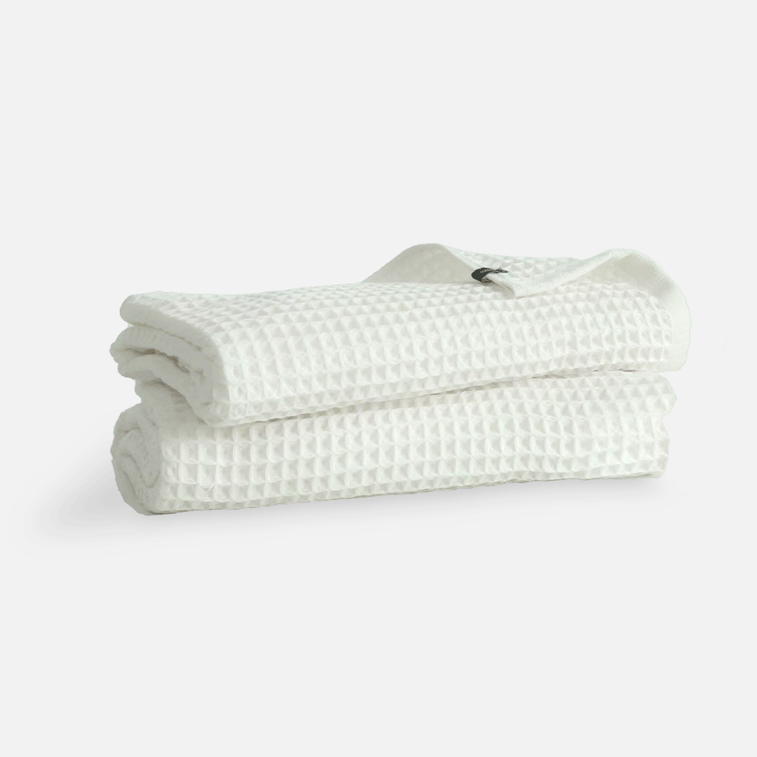 GAIAS Exclusive Manufacturer Towel Pearl White Waffle Bath Towel